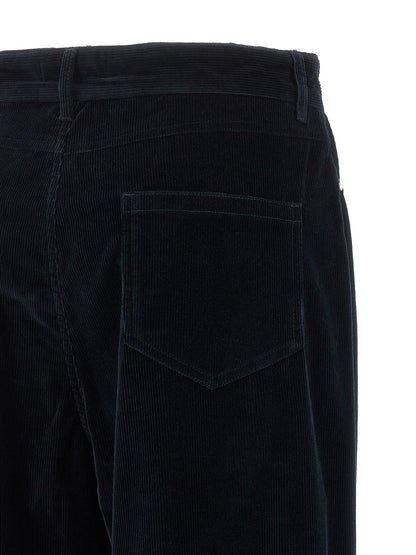 Max Mara Blue Cotton Casual Pants