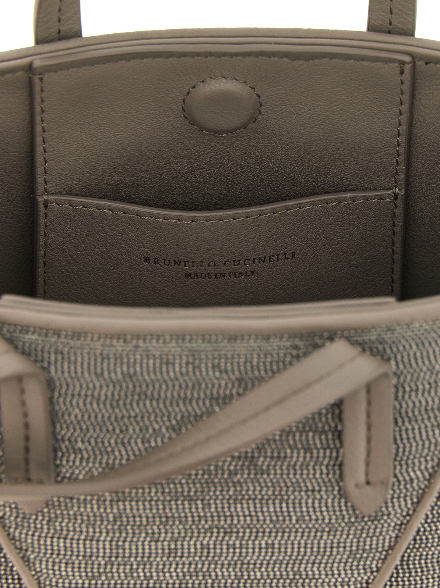 Brunello Cucinelli Gray Calfskin Handbag