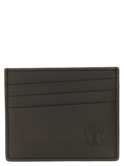 Brunello Cucinelli Black Calfskin Cardholder