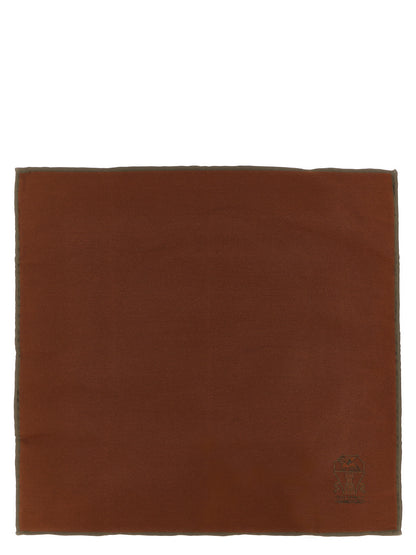 Brunello Cucinelli Brown Silk Scarf