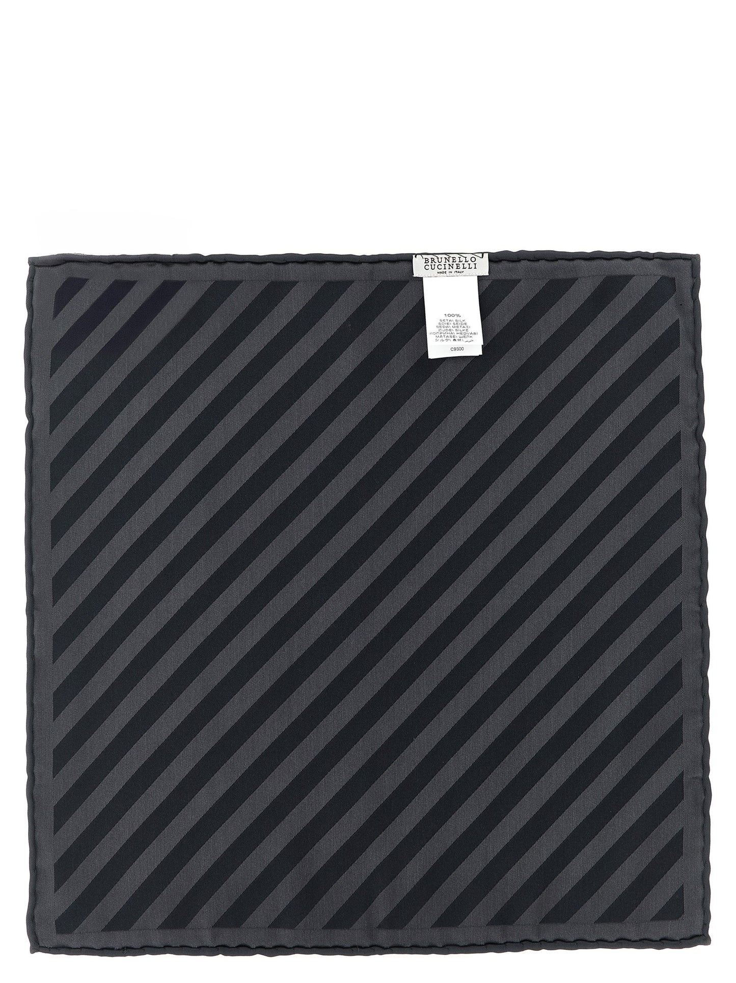 Brunello Cucinelli Gray Silk Pocket Square