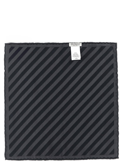 Brunello Cucinelli Gray Silk Pocket Square