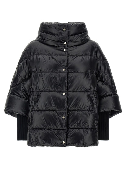 Herno Black Polyamide Coat