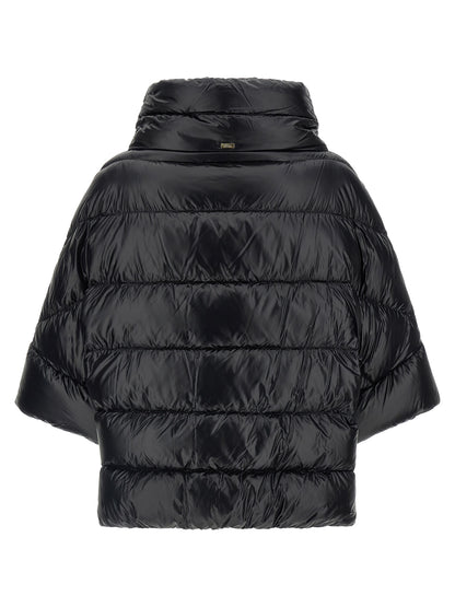 Herno Black Polyamide Coat