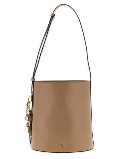 Furla Beige Calfskin Shoulder Bag