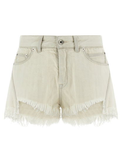 Rick Owens White Cotton Bermuda Shorts