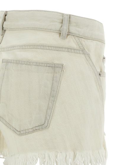 Rick Owens White Cotton Bermuda Shorts