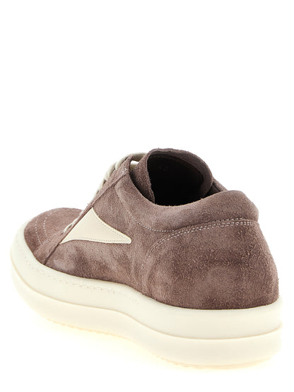 Rick Owens Purple Calfskin Low Top Sneakers