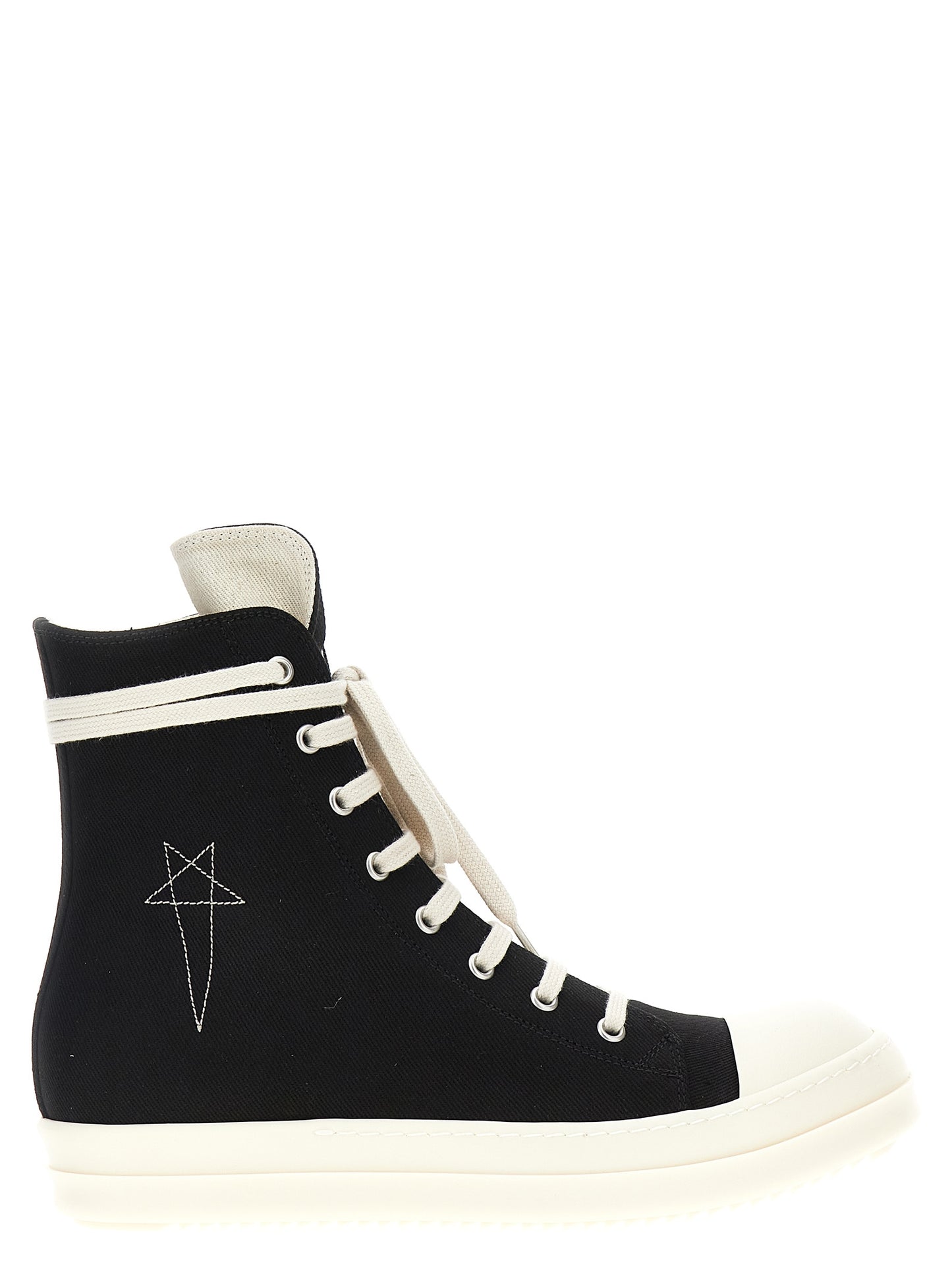 DRKSHDW Black Cotton High Top Sneakers