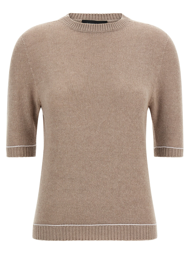 Fabiana Filippi Beige Virgin Wool Cardigan