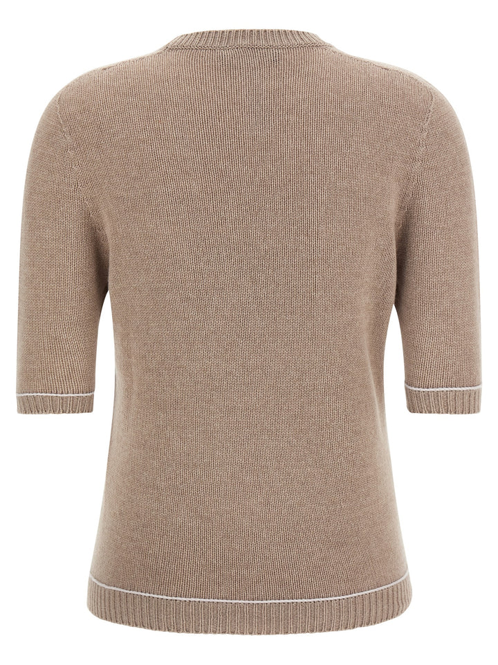 Fabiana Filippi Beige Virgin Wool Cardigan