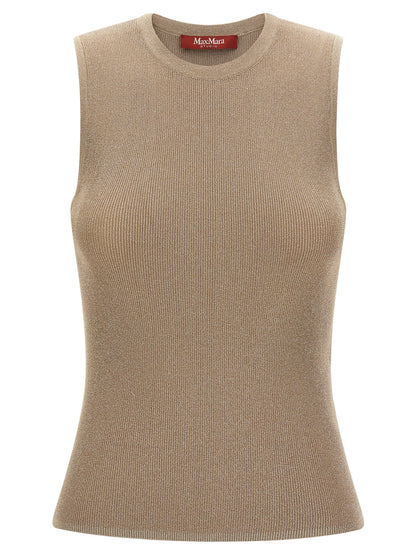 Max Mara Beige Polyamide Sleeveles T-Shirt
