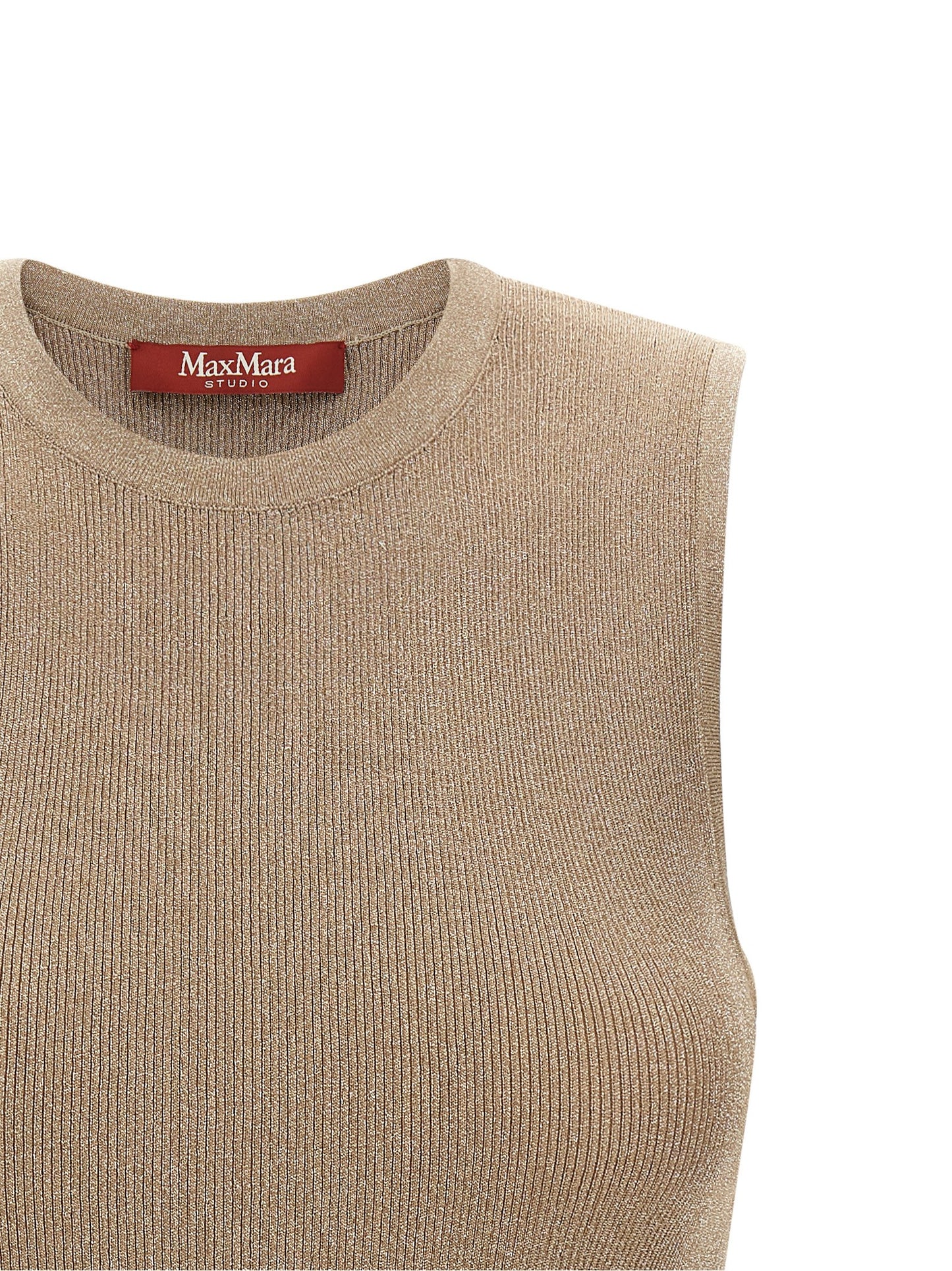 Max Mara Beige Polyamide Sleeveles T-Shirt