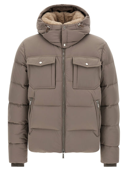 MooRER Gray Wool Bomber