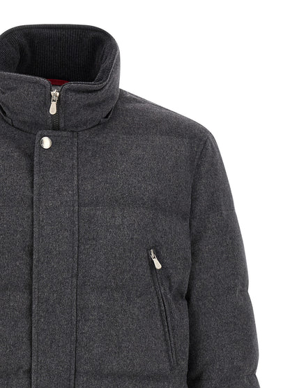 Brunello Cucinelli Gray Wool Parka