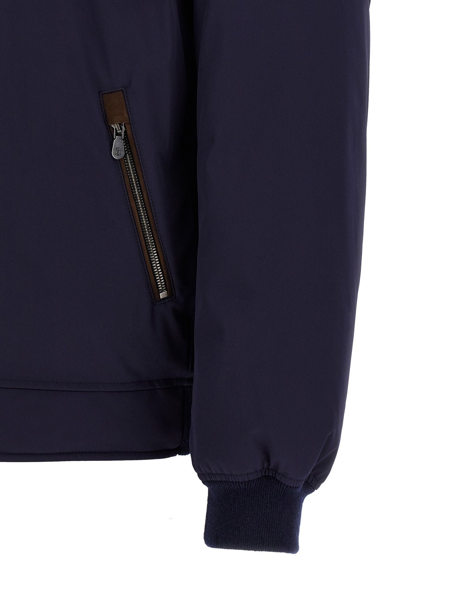 Brunello Cucinelli Blue Polyamide Full-Length Jacket