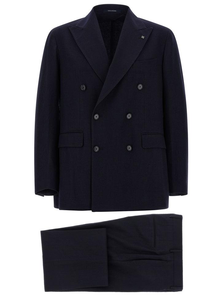 Tagliatore Blue Virgin Wool Two-Piece Suit