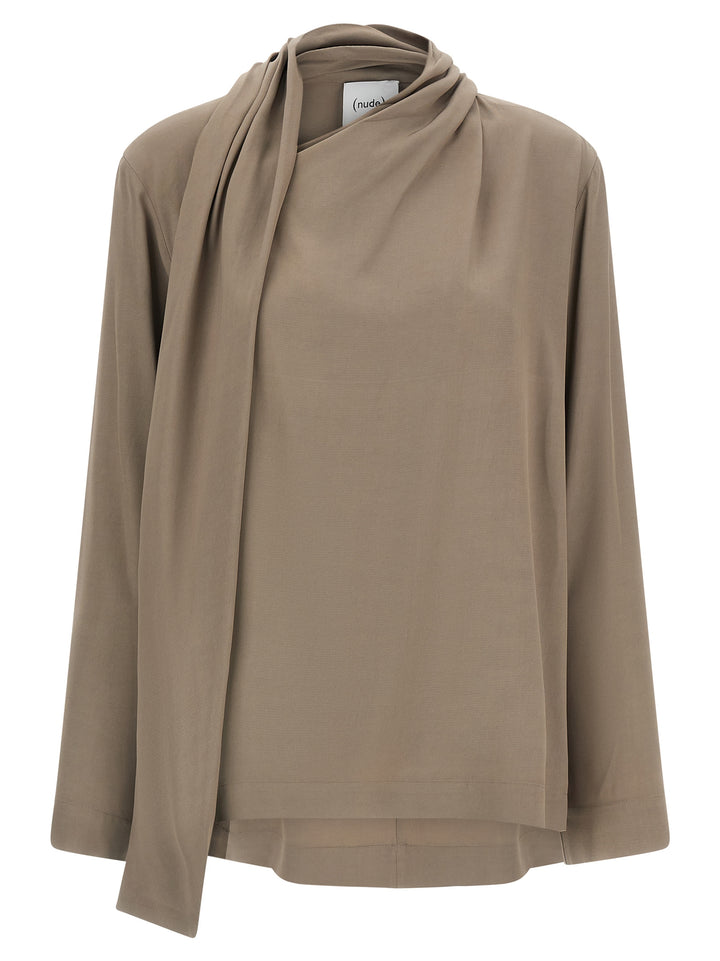 NUDE Gray Viscose Blouse