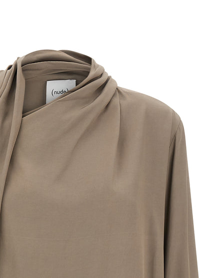 NUDE Gray Viscose Blouse