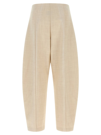 NUDE Beige Wool Cropped Pants