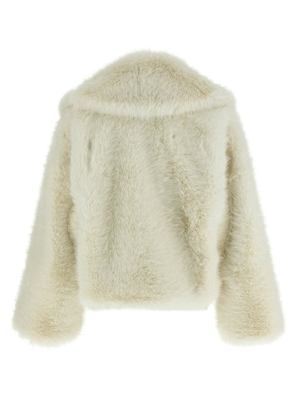 B&B COUTURE White Polyester Biker Jacket