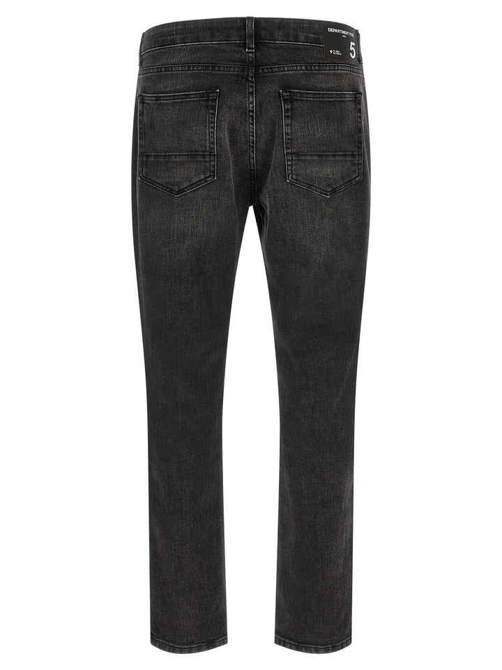 Department 5 Black Cotton Straight-Leg Jeans