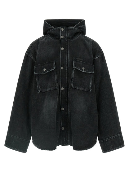 Balenciaga Black Cotton Denim Jacket