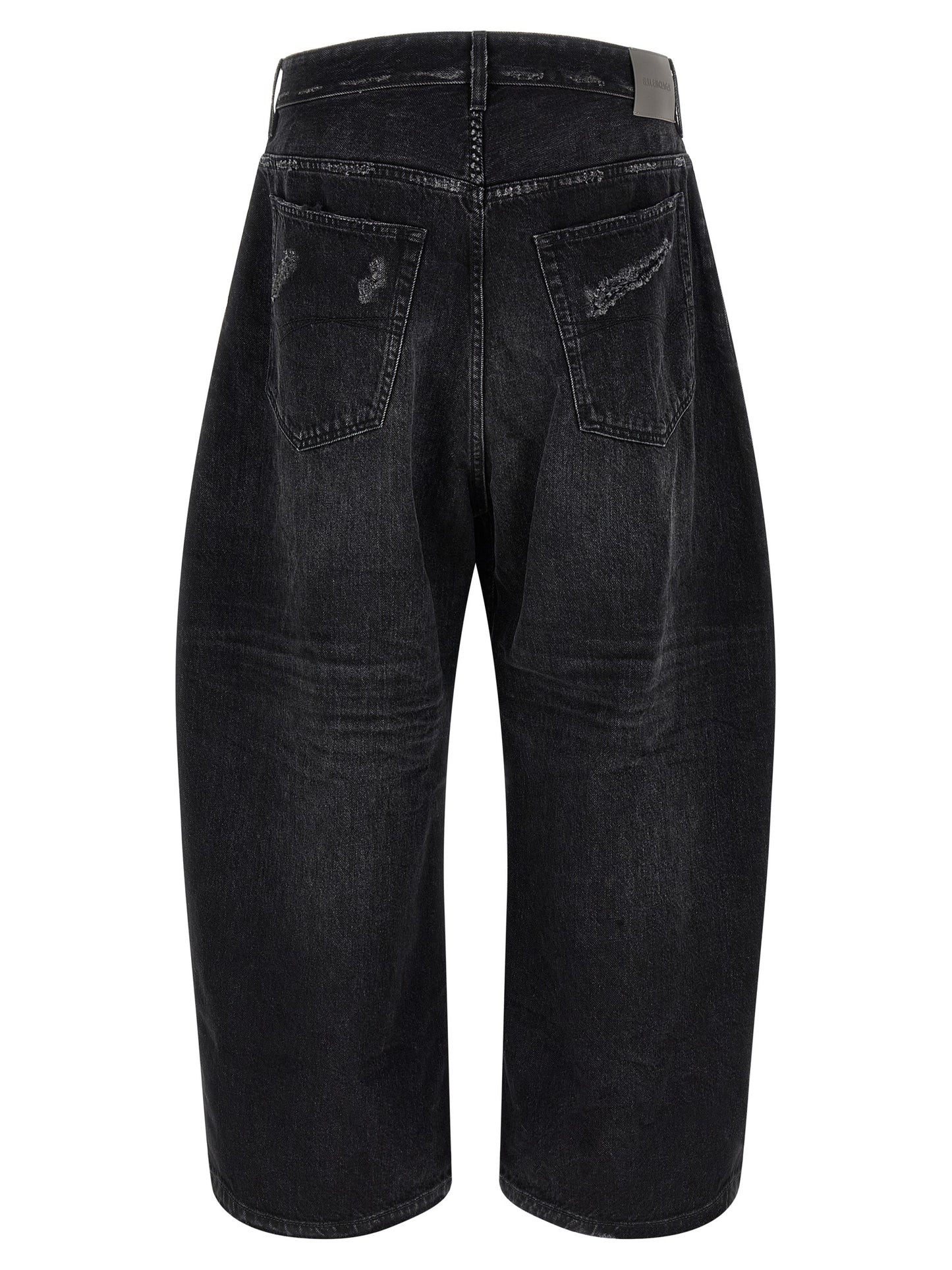 Balenciaga Black Cotton Cropped Jeans