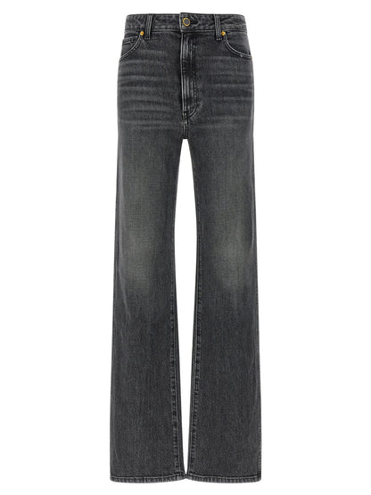 Khaite Gray Cotton Straight-Leg Jeans
