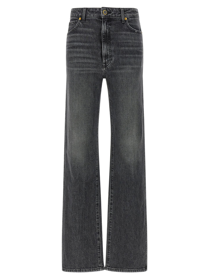 Khaite Gray Cotton Straight-Leg Jeans