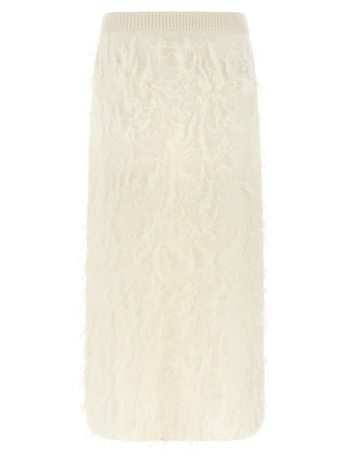 Fabiana Filippi White Fabric Midi Skirt