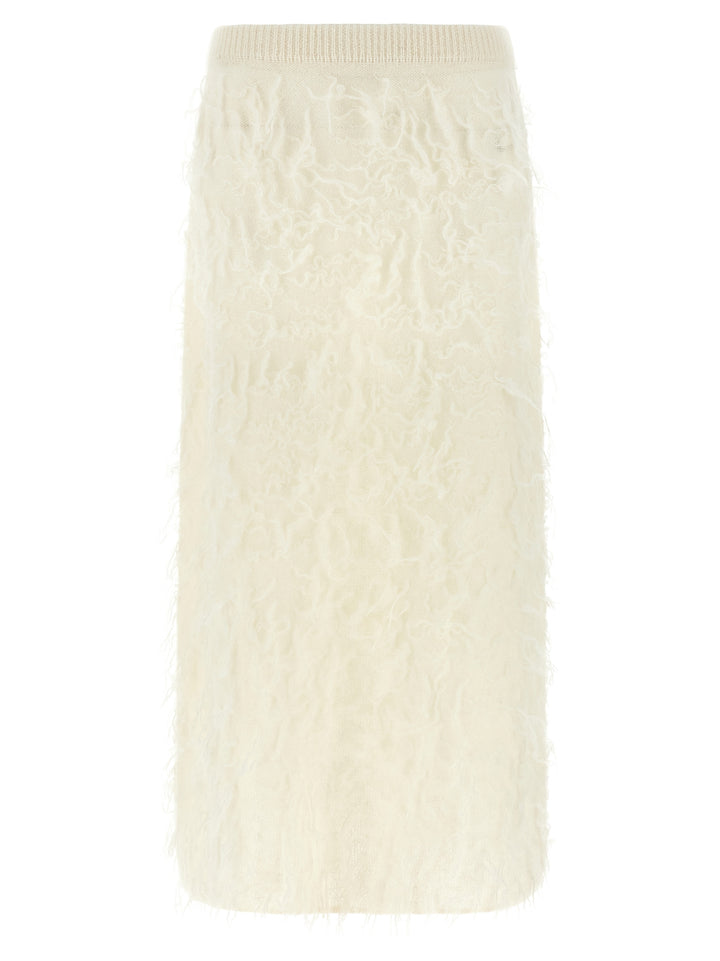 Fabiana Filippi White Fabric Midi Skirt