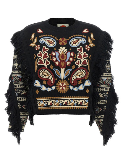 FARM RIO Black Wool Cardigan