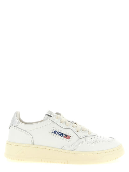 Autry Silver Cowhide Low Top Sneakers