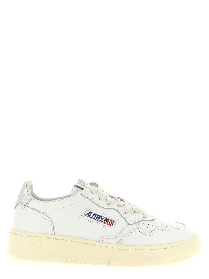 Autry Silver Cowhide Low Top Sneakers