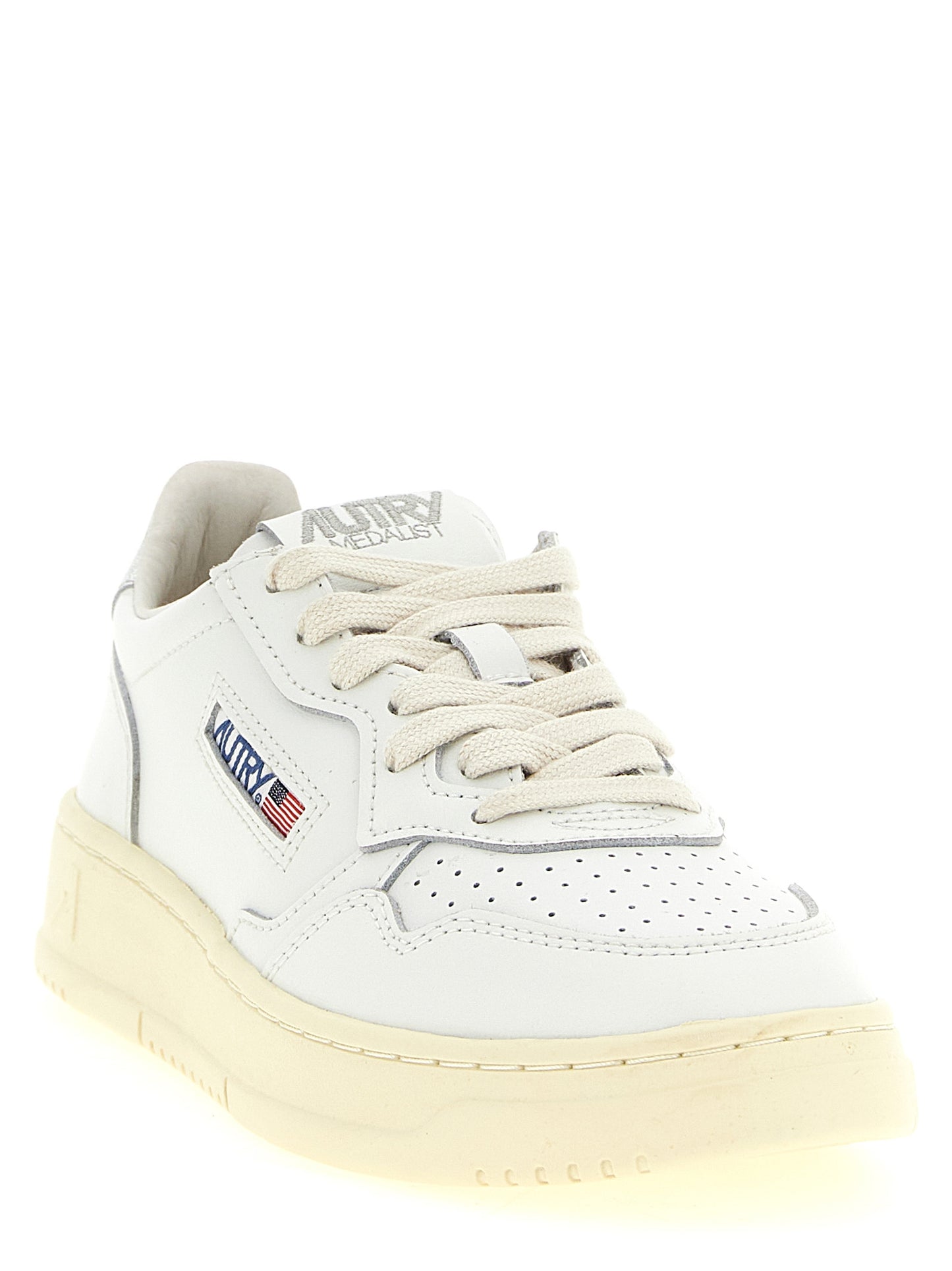 Autry Silver Cowhide Low Top Sneakers
