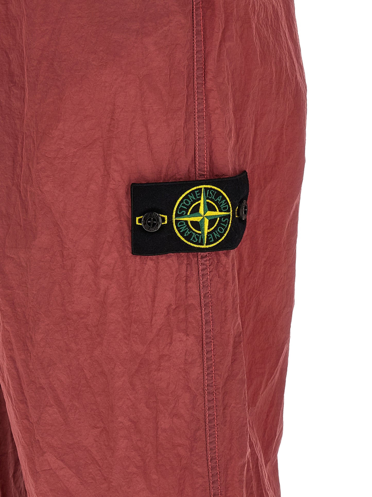 Stone Island Red Polyamide Joggers (Workout Pants)