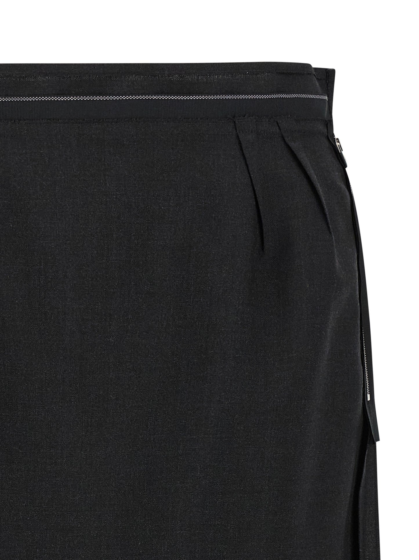 Maison Margiela Black Virgin Wool Midi Skirt