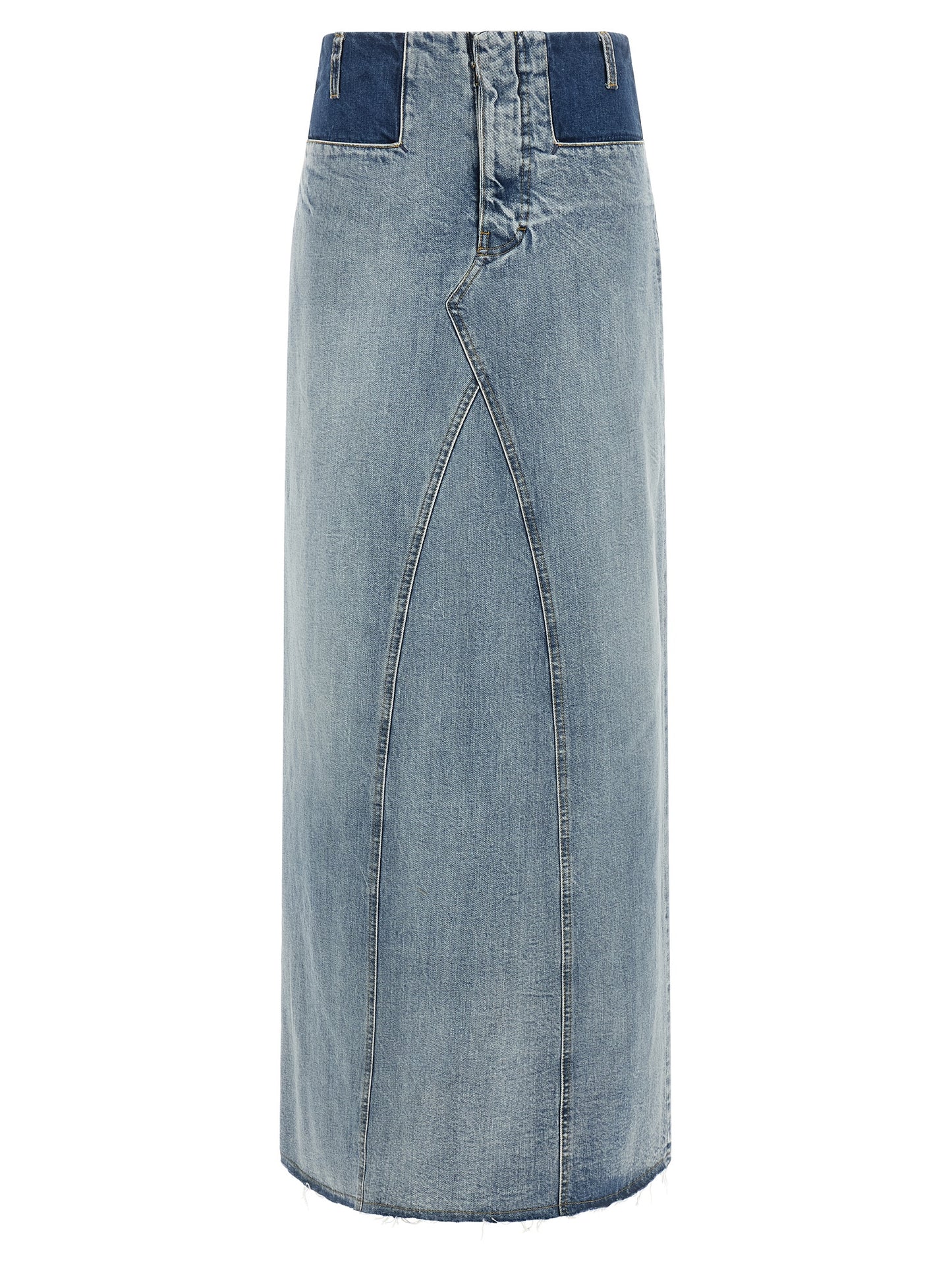 Maison Margiela Blue Cotton Mini Skirt