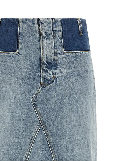 Maison Margiela Blue Cotton Mini Skirt