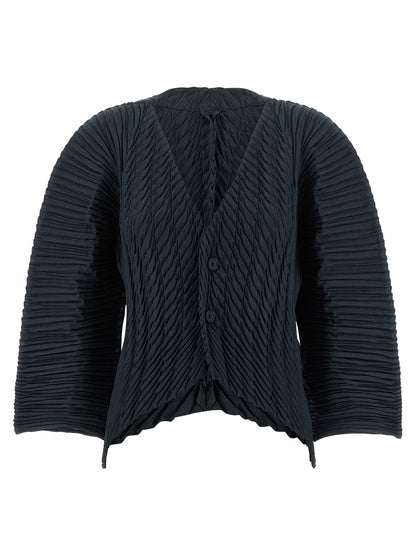 Issey Miyake Black Polyester Cardigan