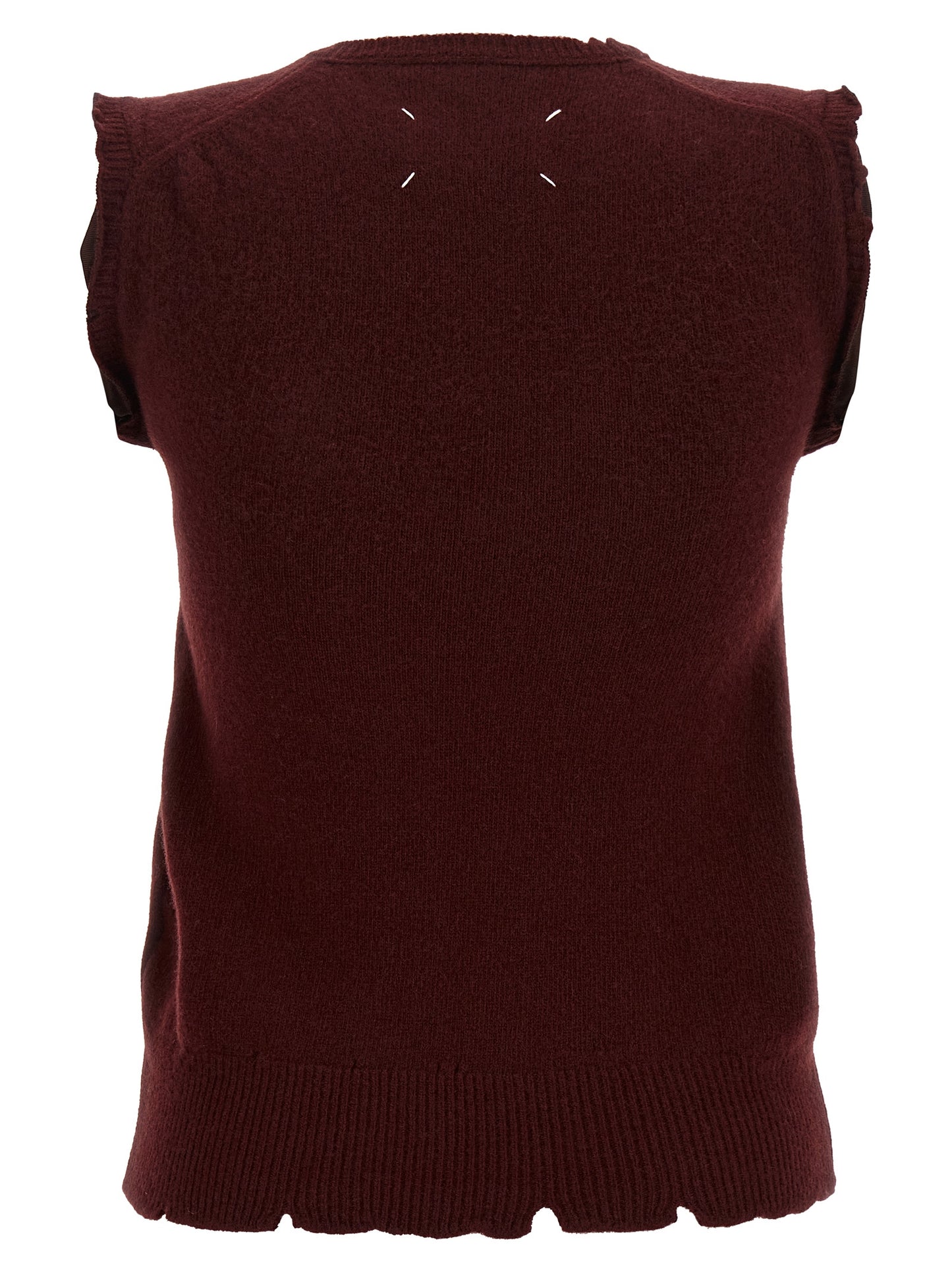 Maison Margiela Bordeaux Virgin Wool Sleeveless Jacket