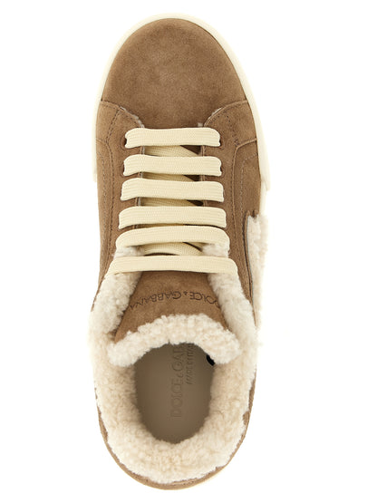 Dolce & Gabbana Brown Lambskin Sneakers
