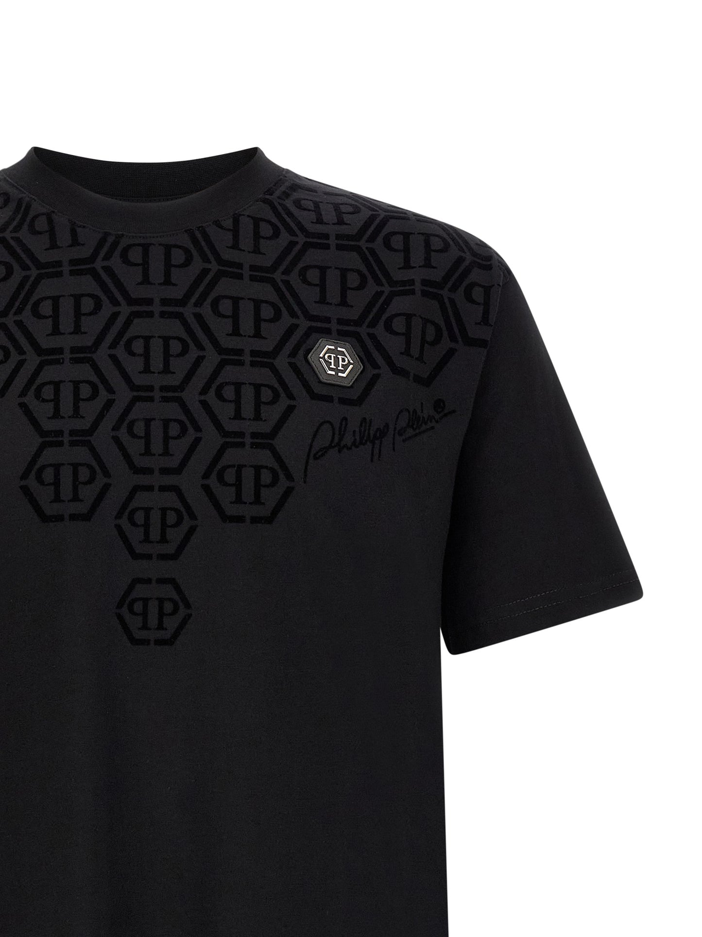 Philipp Plein Black Cotton T-Shirt