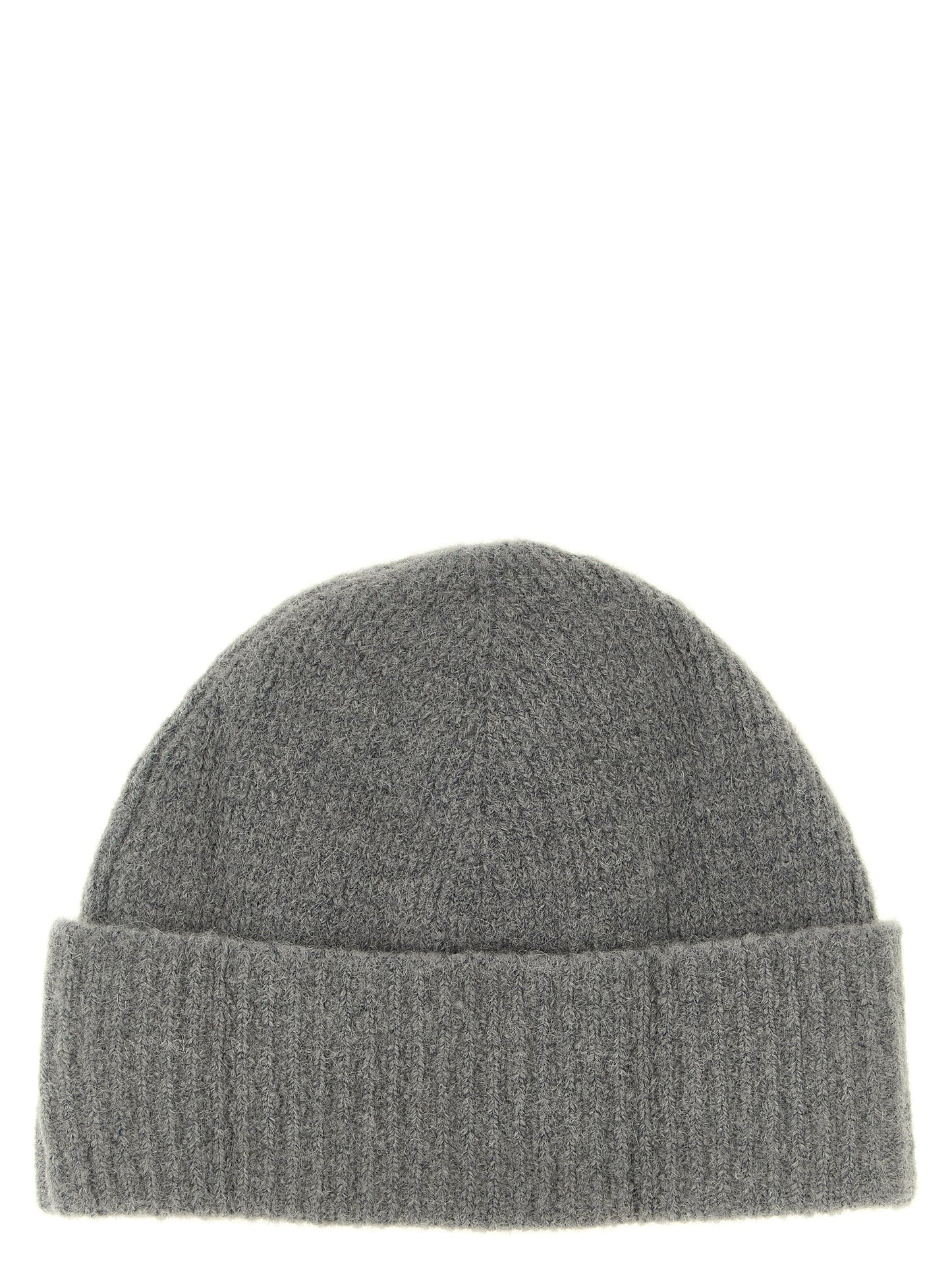 Ami Paris Gray Alpaca Leather Beanie