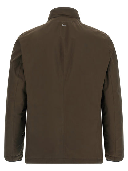 Herno Brown Polyester Full-Length Jacket