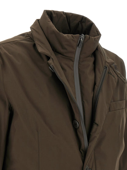 Herno Brown Polyester Full-Length Jacket