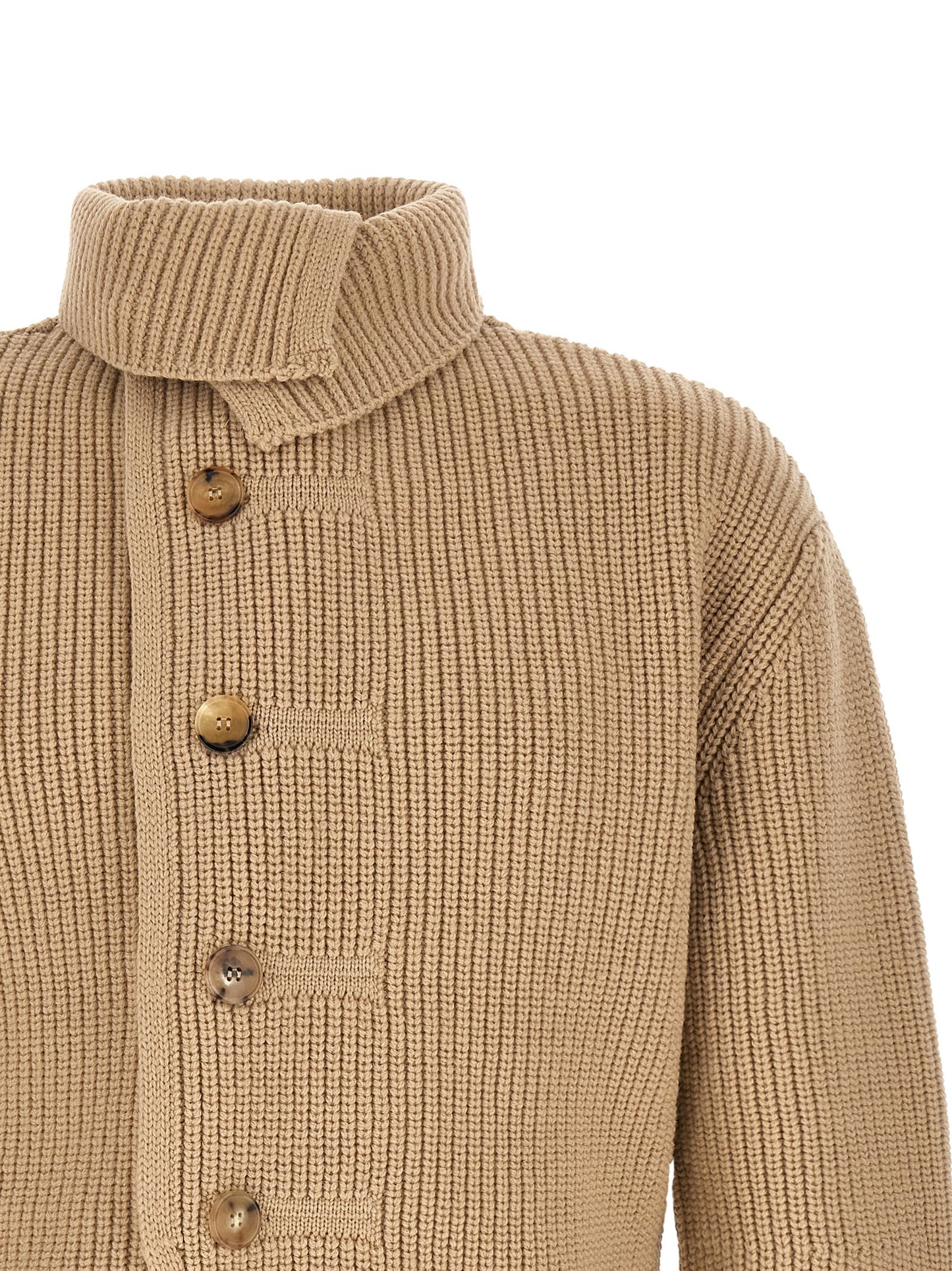 Dries Van Noten Beige Wool Cardigan