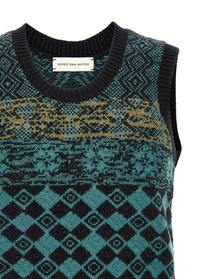 Dries Van Noten Multicolor Wool Cardigan