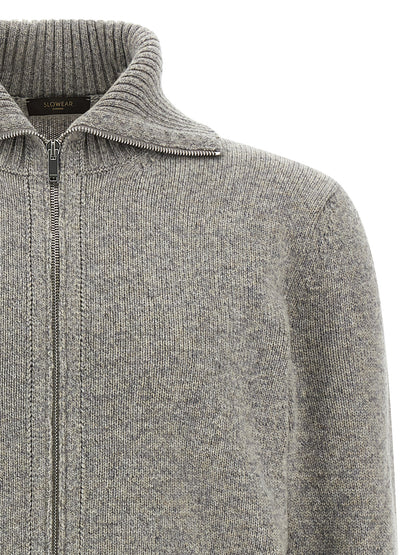 ZANONE Gray Virgin Wool Cardigan